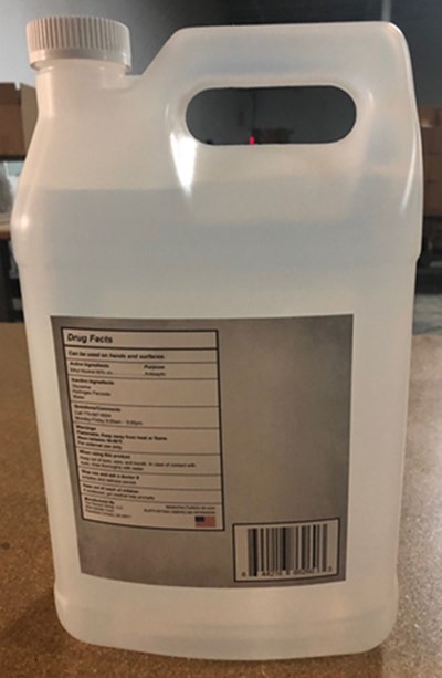 3.785 L Back label - One gallon back